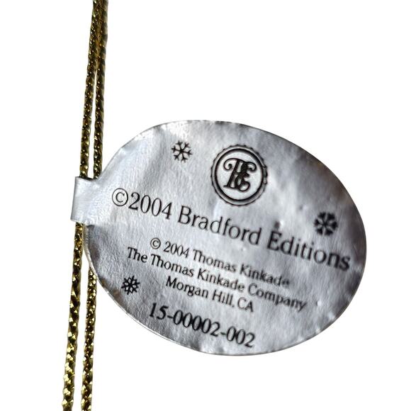 Thomas Kinkade Snowman Ornament Violin 2004 Bradford Editions Xmas Collectible - Picture 10 of 16